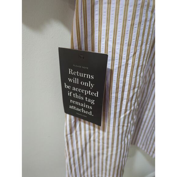 Pomander Place Lilac Stripe Seersucker Finely Flutter Sleeve Dress NWT - Picture 6 of 8